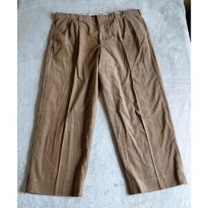 LL Bean Corduroy Pants Mens 44x29 Brown Straight Leg Natural Fit Pleated